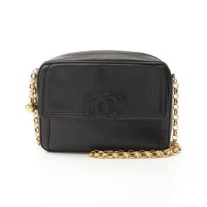 Chanel Coco Mark Shoulder Bag Leather Black
